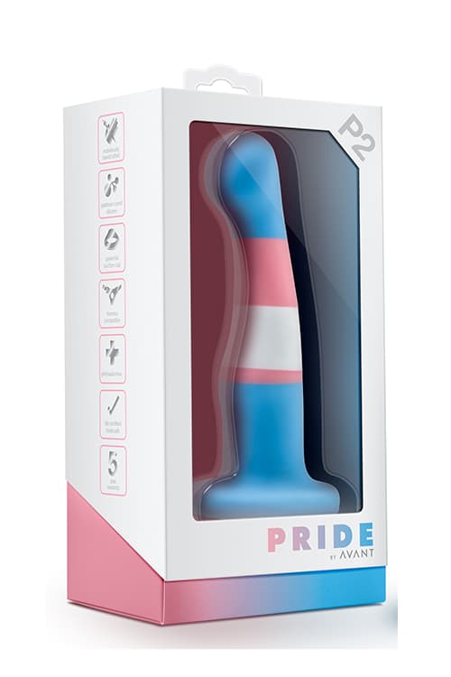 BLUSH DILDO AVANT P2 TRUE BLUE TRANSGENDER PRIDE